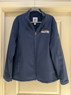 NFL Seattle Seahawks Navy Zip-Up Bomber Jacket